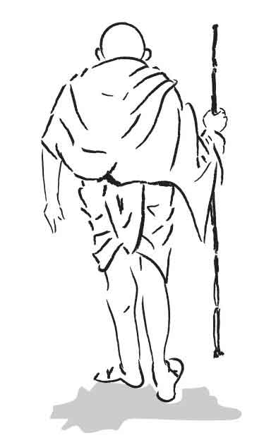 Mahatma gandhi line drawing gandhi jayanti Vector Image