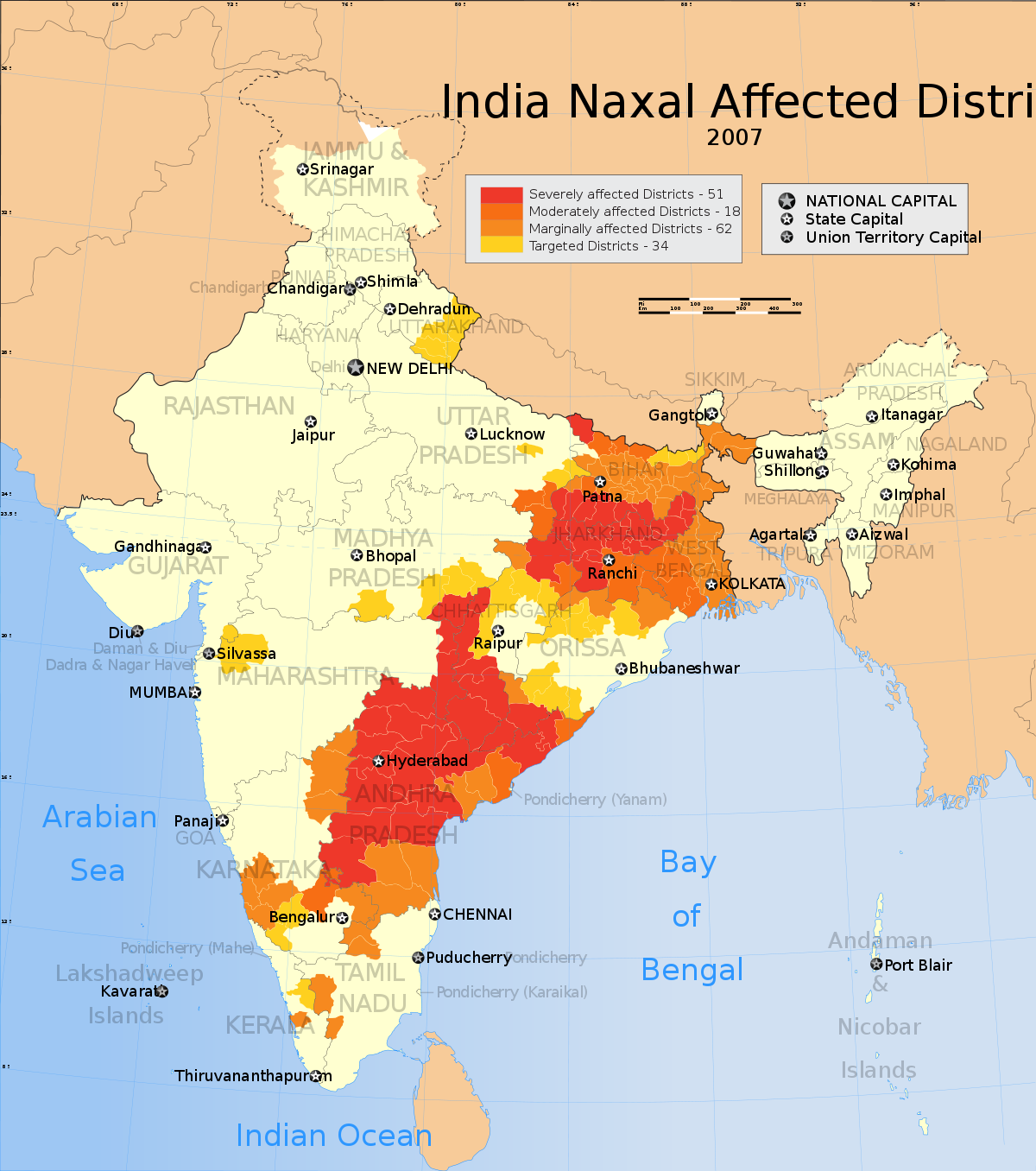 India_Naxal_affected_districts_map