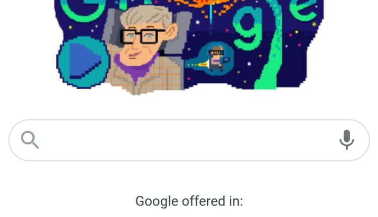 Google Doodle celebrates 80th birth anniversary of Stephen Hawking.