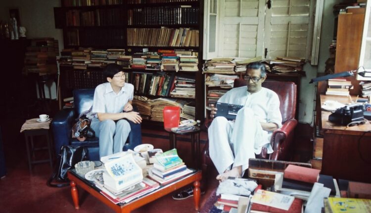 Author with Satyajit Ray, 1985