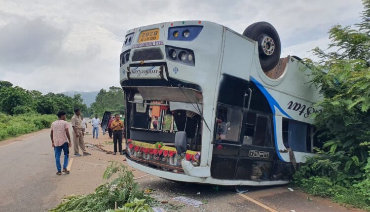 1 dead, more than 30 injured as private bus overturns in Rayagada district
