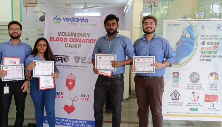 Vedanta Aluminium organizes blood donation camp at its Jharsuguda operations 1 (1)