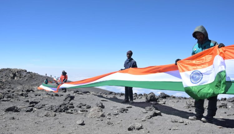 tricolour on mount kilimanjaro
