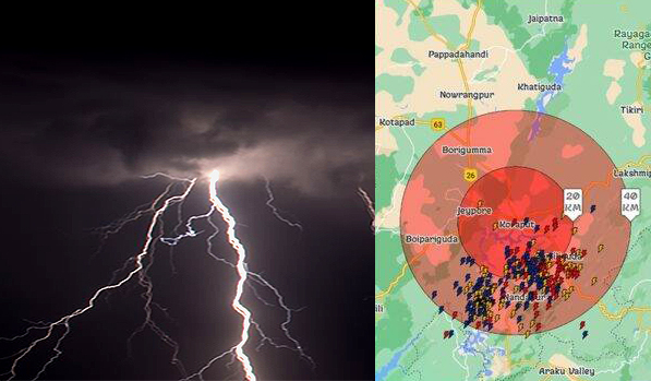 Koraput witnesses 3,762 lightnings in 30 minutes; close to all-time highest in Odisha